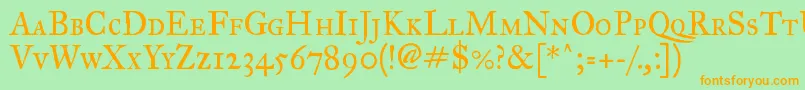 Imfegpsc28p Font – Orange Fonts on Green Background