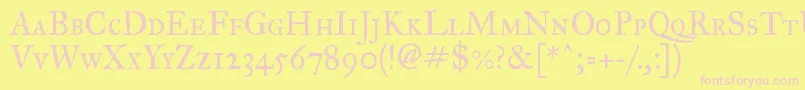 Imfegpsc28p Font – Pink Fonts on Yellow Background