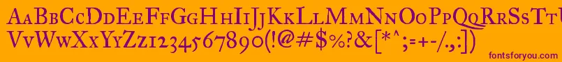 Imfegpsc28p Font – Purple Fonts on Orange Background