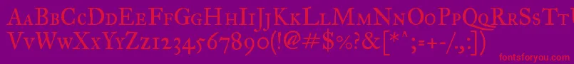 Imfegpsc28p Font – Red Fonts on Purple Background