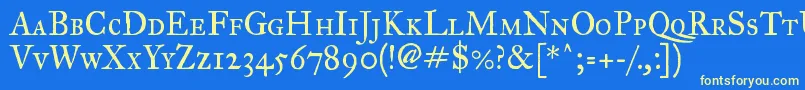 Imfegpsc28p Font – Yellow Fonts on Blue Background