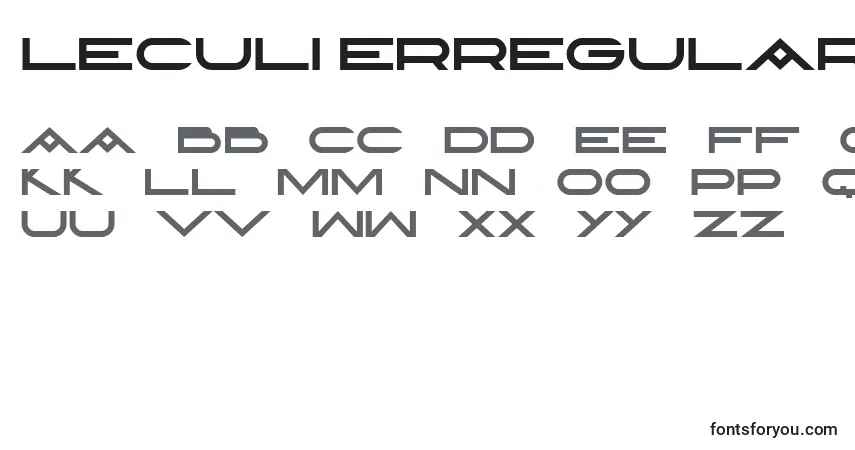 Czcionka LeculierRegular – alfabet, cyfry, specjalne znaki