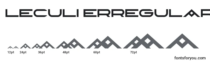 Размеры шрифта LeculierRegular