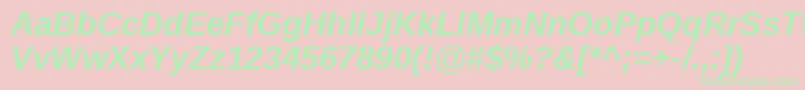 LiberationsansBolditalic Font – Green Fonts on Pink Background