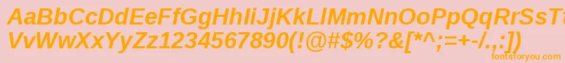 LiberationsansBolditalic Font – Orange Fonts on Pink Background