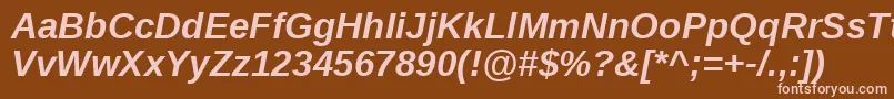 LiberationsansBolditalic Font – Pink Fonts on Brown Background
