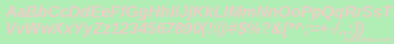 LiberationsansBolditalic Font – Pink Fonts on Green Background