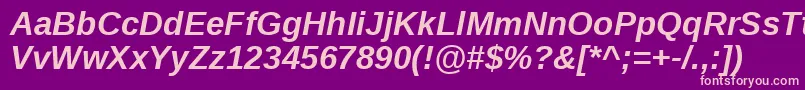 LiberationsansBolditalic Font – Pink Fonts on Purple Background