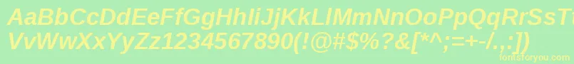 LiberationsansBolditalic Font – Yellow Fonts on Green Background