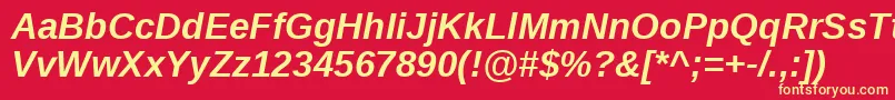 LiberationsansBolditalic Font – Yellow Fonts on Red Background