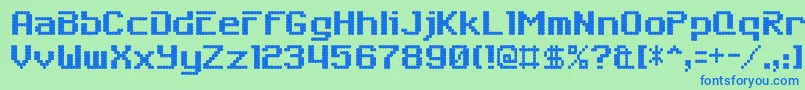 SixeightzeroninechargenRegular Font – Blue Fonts on Green Background