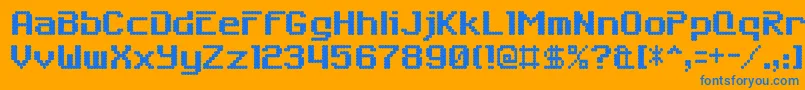 SixeightzeroninechargenRegular Font – Blue Fonts on Orange Background