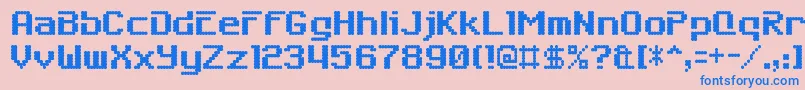 SixeightzeroninechargenRegular Font – Blue Fonts on Pink Background