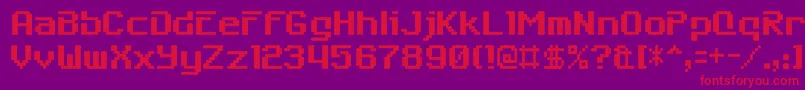 SixeightzeroninechargenRegular Font – Red Fonts on Purple Background