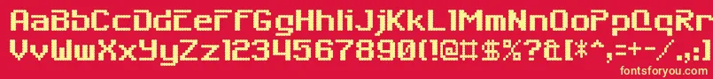 SixeightzeroninechargenRegular Font – Yellow Fonts on Red Background