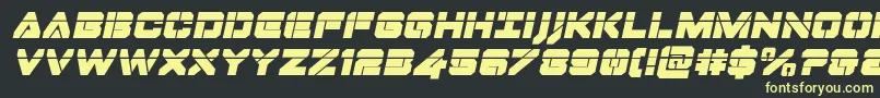 フォントDominojacklaserital – 黒い背景に黄色の文字