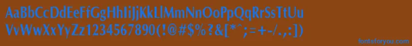 OptanecompactBold Font – Blue Fonts on Brown Background