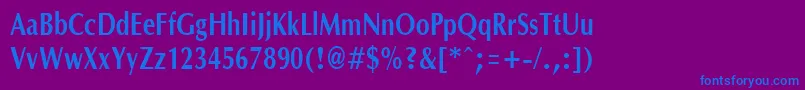 OptanecompactBold Font – Blue Fonts on Purple Background