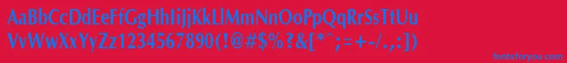 OptanecompactBold Font – Blue Fonts on Red Background