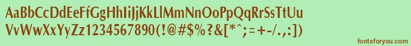 OptanecompactBold Font – Brown Fonts on Green Background