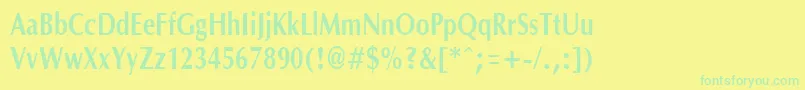 OptanecompactBold Font – Green Fonts on Yellow Background
