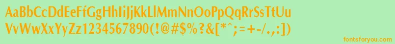 OptanecompactBold Font – Orange Fonts on Green Background