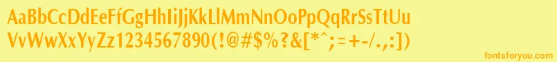 OptanecompactBold Font – Orange Fonts on Yellow Background