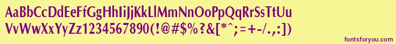 OptanecompactBold Font – Purple Fonts on Yellow Background