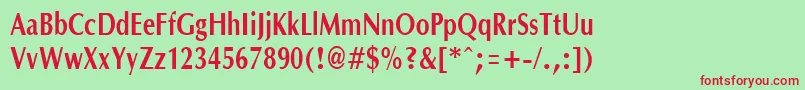 OptanecompactBold Font – Red Fonts on Green Background