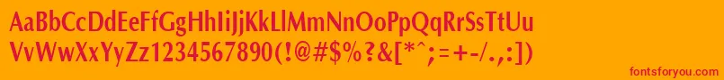OptanecompactBold Font – Red Fonts on Orange Background