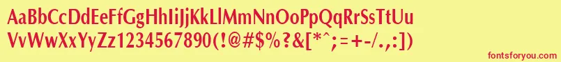 OptanecompactBold Font – Red Fonts on Yellow Background