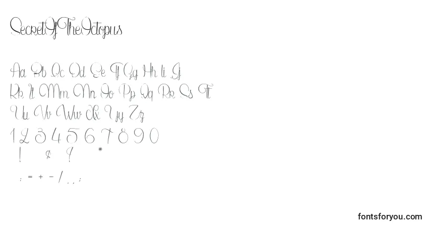Schriftart SecretOfTheOctopus – Alphabet, Zahlen, spezielle Symbole
