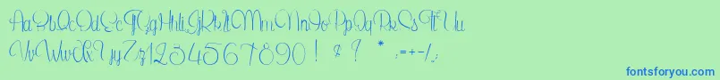 SecretOfTheOctopus Font – Blue Fonts on Green Background