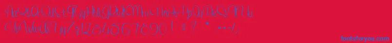 フォントSecretOfTheOctopus – 赤い背景に青い文字