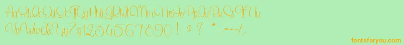 SecretOfTheOctopus Font – Orange Fonts on Green Background
