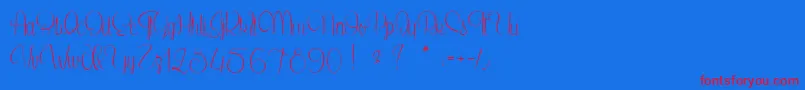 SecretOfTheOctopus-Schriftart – Rote Schriften auf blauem Hintergrund