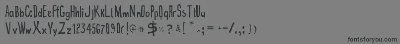 True2d-fontti – mustat fontit harmaalla taustalla