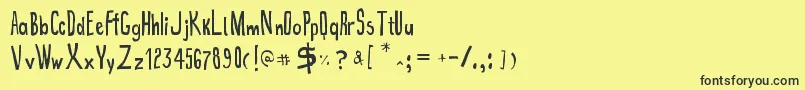 True2d Font – Black Fonts on Yellow Background
