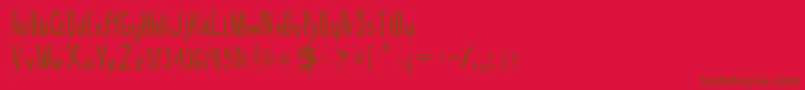True2d Font – Brown Fonts on Red Background