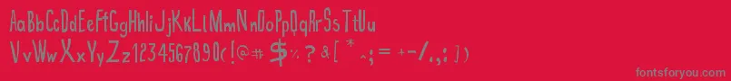 True2d Font – Gray Fonts on Red Background