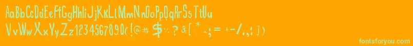 fuente True2d – Fuentes Verdes Sobre Fondo Naranja