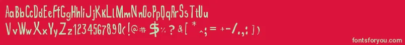True2d Font – Green Fonts on Red Background