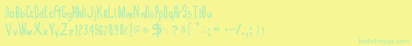 Шрифт True2d – зелёные шрифты на жёлтом фоне
