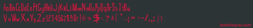 True2d Font – Red Fonts on Black Background