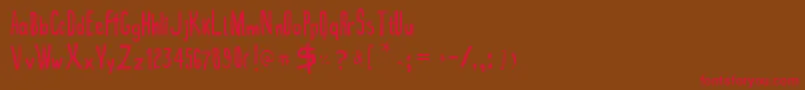True2d Font – Red Fonts on Brown Background