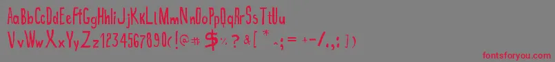 True2d Font – Red Fonts on Gray Background