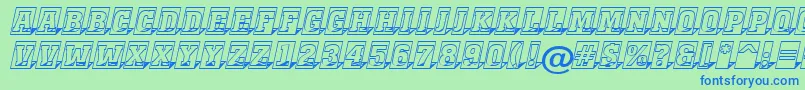 AMonumentottlcm3Dsh Font – Blue Fonts on Green Background