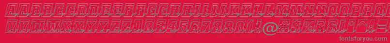 フォントAMonumentottlcm3Dsh – 赤い背景に灰色の文字