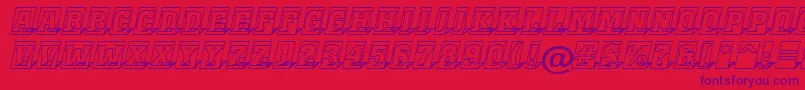 AMonumentottlcm3Dsh-Schriftart – Violette Schriften auf rotem Hintergrund