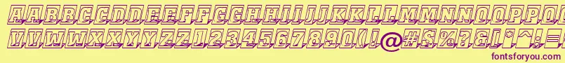 AMonumentottlcm3Dsh Font – Purple Fonts on Yellow Background